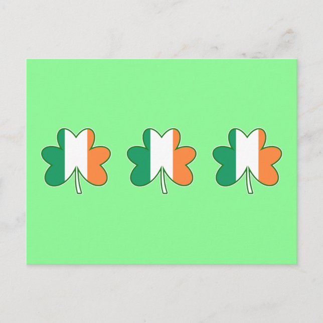 Klockrike Shamrock i irländska flaggans färger Vykort (Framsida)
