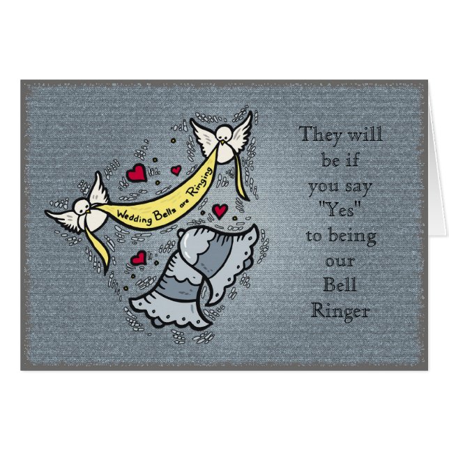 Klockringare eller något bröllopbehov hälsningskort (Framsidan Horizontal)