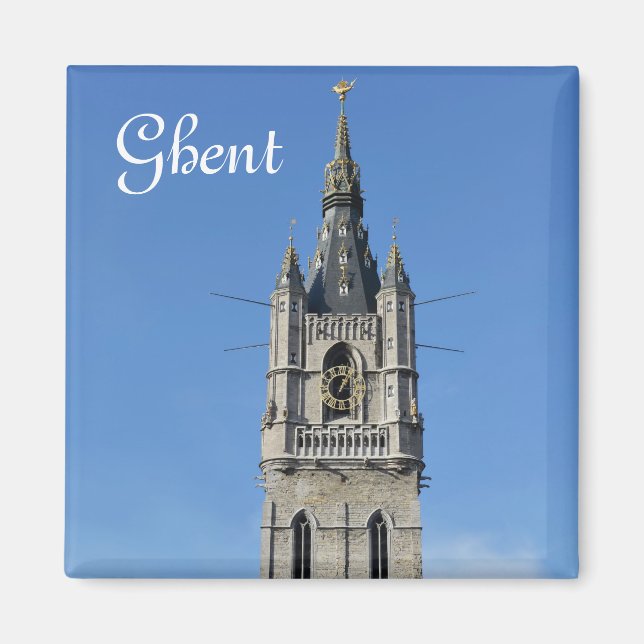 Klockstapel i Gent, Belgien Magnet (Framsidan)