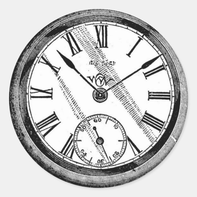 Klockstift Runt Klistermärke (Framsida)