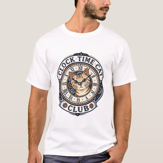 Klocktid Katt Katt Grafisk T-Shirt Konst - Klockti (Framsida)