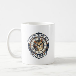 Klocktid Katt Katt Grafisk Tee Konst - Klocktid Ca Kaffemugg