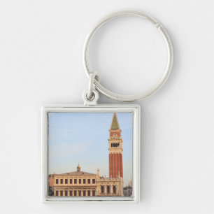 Klocktorn, Piazza San Marco, Venedig Fyrkantig Silverfärgad Nyckelring