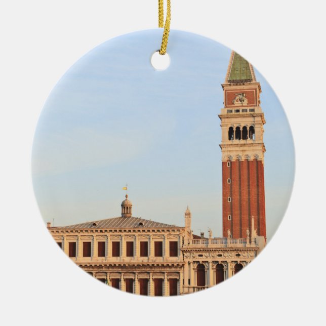Klocktorn, Piazza San Marco, Venedig Julgransprydnad Keramik (Framsidan)