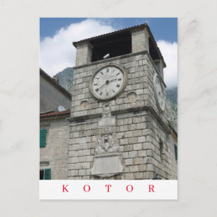 Klocktorn vy vykort från Kotor Montenegro