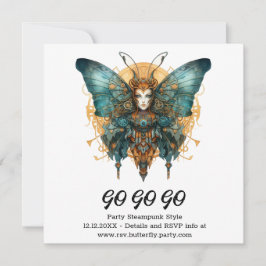 Klockverk Skipper Fjäril Steampunk Bröllop  Meddelande