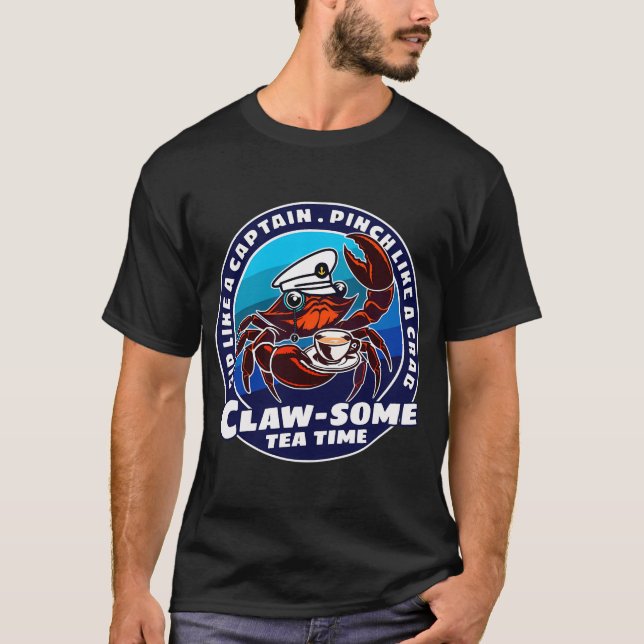 Klofantastisk tekaptens krabba t shirt (Framsida)