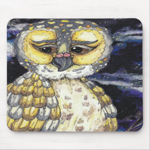 Klok gammal uggla Mousepad Musmatta