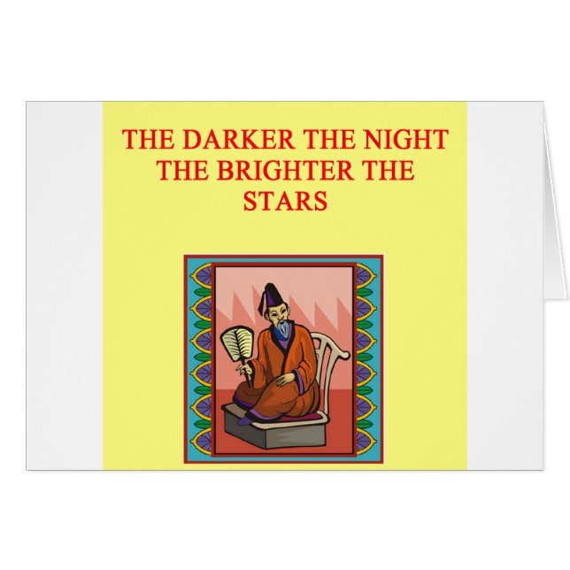 klok kinesisk proverb hälsningskort (Framsidan Horizontal)