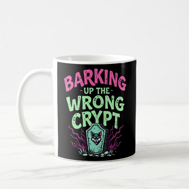 Klok retro gotiic Barking up the error Crypt Kaffemugg (Vänster)