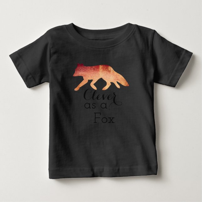 Klok som en räv typografisk akvarell t-shirt (Framsida)