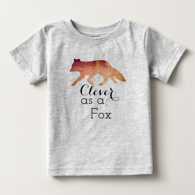 Klok som en räv typografisk akvarell t shirt (Framsida)