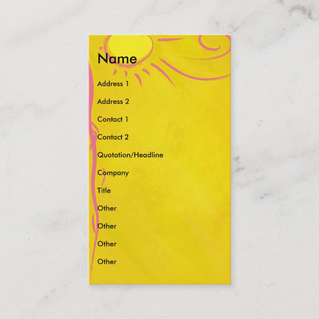 klok tecknad sol visitkort (Framsida)