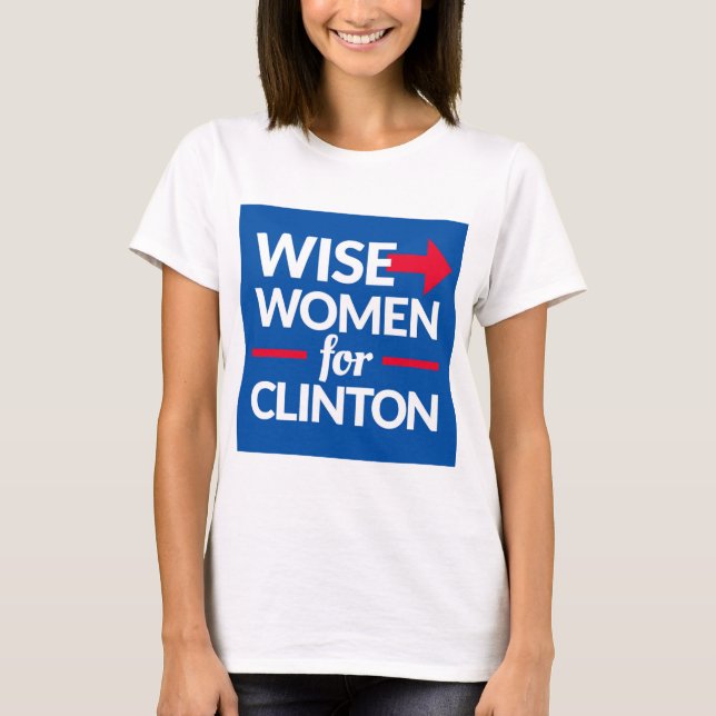 KLOKA KVINNOR FÖR CLINTON kvadrerar Tee (Framsida)