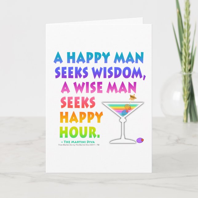 Kloka Män Söker Happy Hour Grattiskort Kort (Framsida)