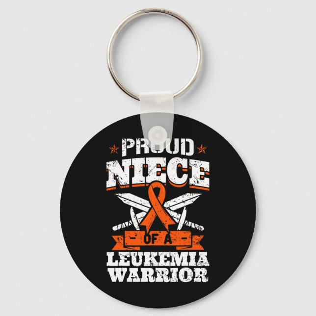 Klokt av en Leukemi Warrior Awareness Blood Nyckelring (Framsida)