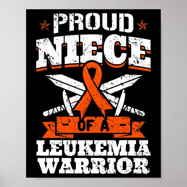 Klokt av en Leukemi Warrior Awareness Blood Poster (Framsidan)