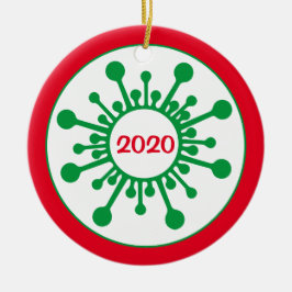 Klokt prydnadsämne - År 2020, då vi alla stannade Julgransprydnad Keramik