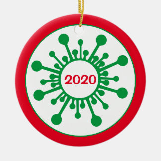 Klokt prydnadsämne - År 2020, då vi alla stannade Julgransprydnad Keramik