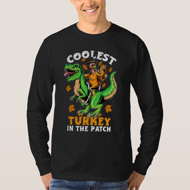 Klokt Turkiet i korrigeringen Turkiet Rex Dinosaur T Shirt (Framsida)