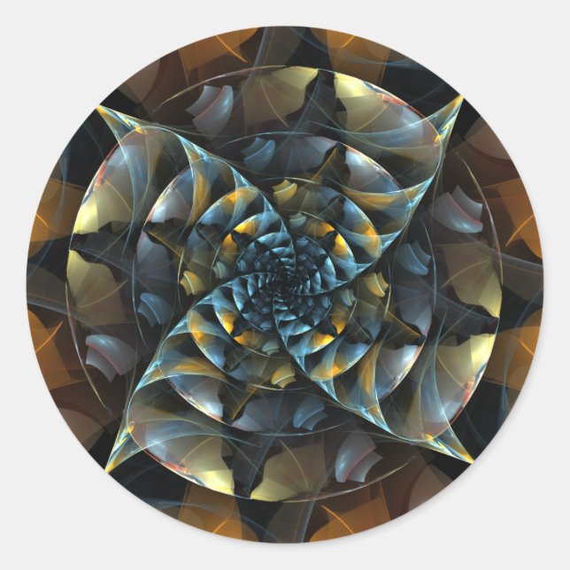 Klona Abstrakt Art Rund etikett (Framsida)