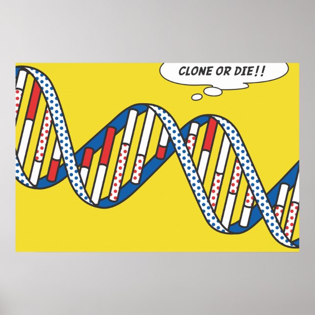 Klona eller dö! poster (Framsidan)