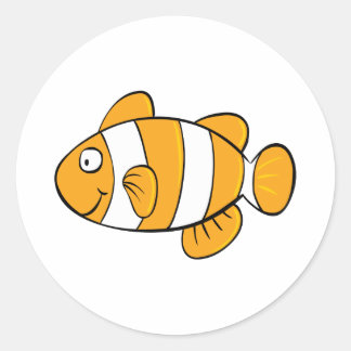 Klonad fisk runt klistermärke