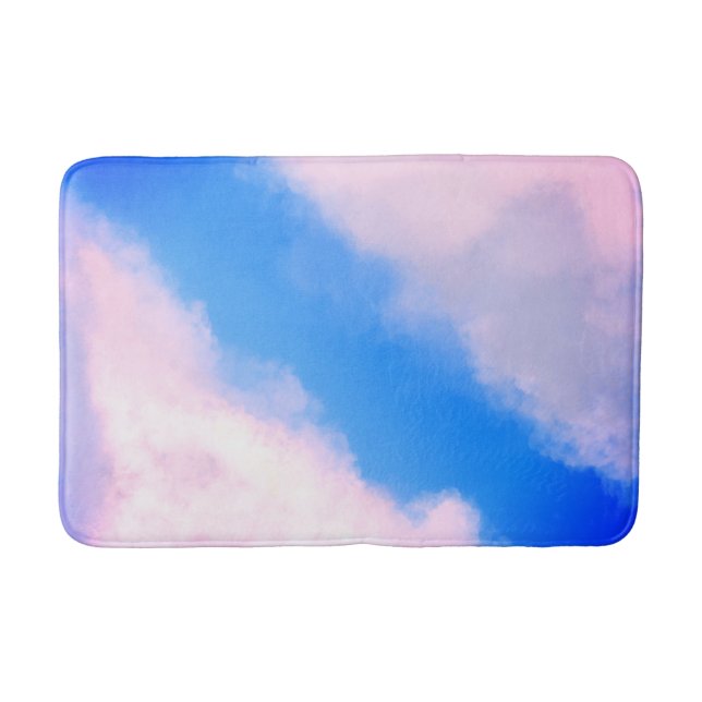 Klonade moln - blå med Pinkish Clouds Bath Mat Badrumsmatta (Framsidan)
