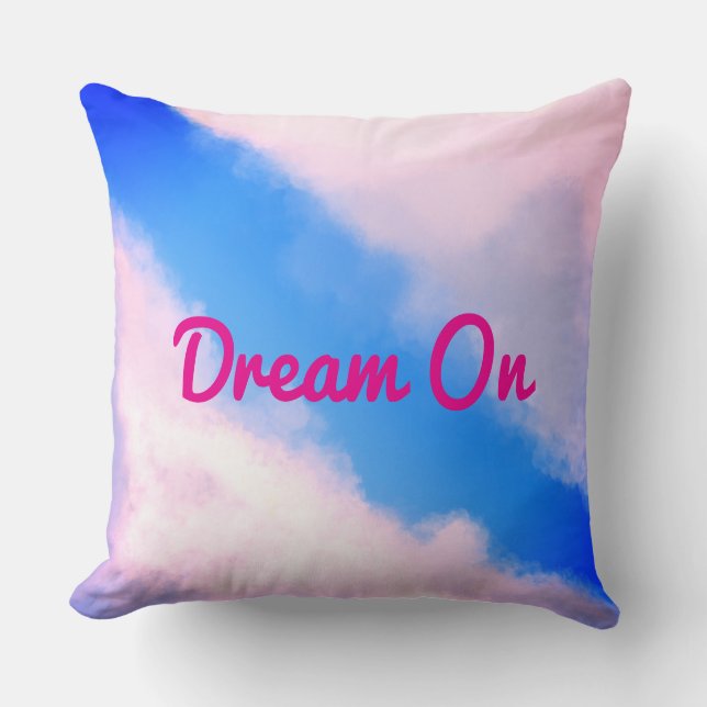 Klonade moln - blå med Pinkish Clouds Pillow Kudde (Framsida)
