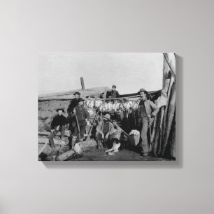 Klondike manar efter jakt på ptarmigan i Nome Canvastryck