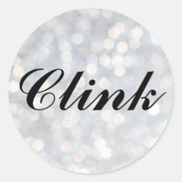 Kloning på Silver Champagne Bubbles Sticker Runt Klistermärke