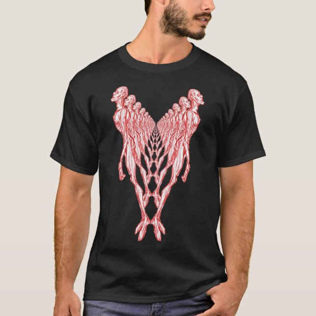 Klonor av Odödan Zombie-armén röd och vit T Shirt (Framsida)