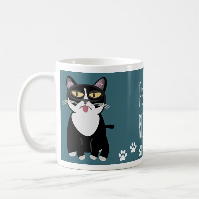 Klor för att Uppfriska Tecknad Katt Slogan Design Kaffemugg (Vänster)