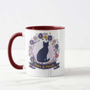 Klor & Kronblad Blommig Kattdesign Mugg