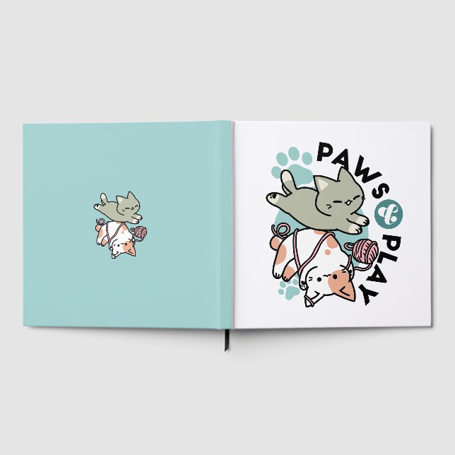 Klor och lek – Bedårande kattillustration Gästböcker (Full)