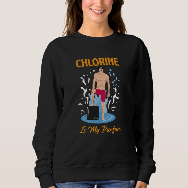 Klorin är mitt partum - Swimmer-design T Shirt (Framsida)