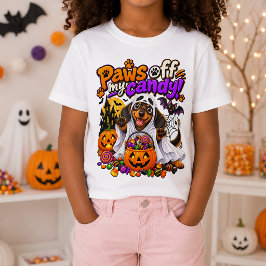 Klorna Bort Från Min Godis Rolig Dachshund Spöke H T Shirt