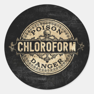Kloroform Vintage Stil Poison Label Runt Klistermärke