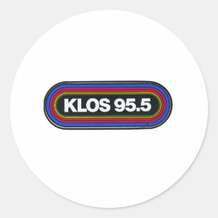 Klos från Radio station vintage Classic sten Runt Klistermärke