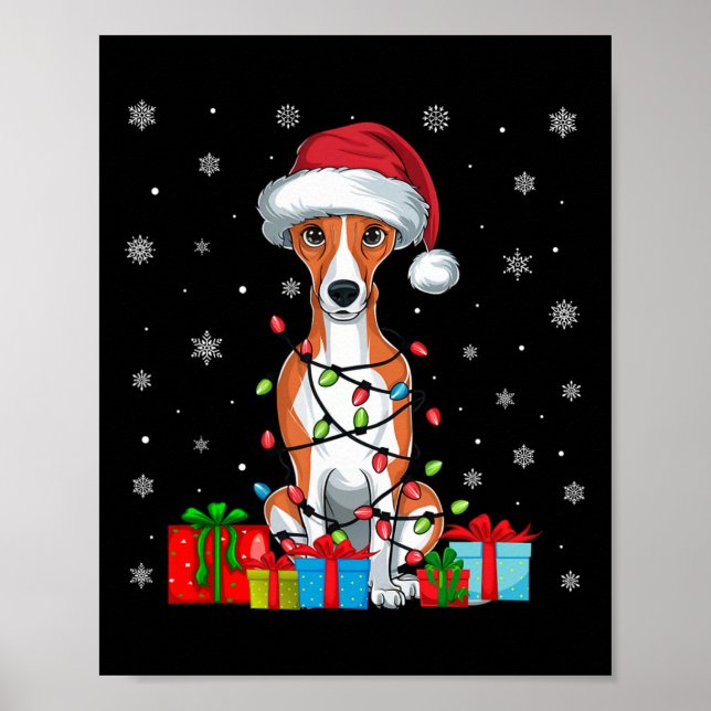 Klossutdrag Hund Ugly Julafton Ljus Santa Hat-text Poster (Framsidan)
