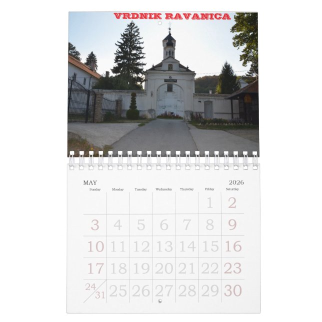 kloster i Serbien Kalender (May 2026)