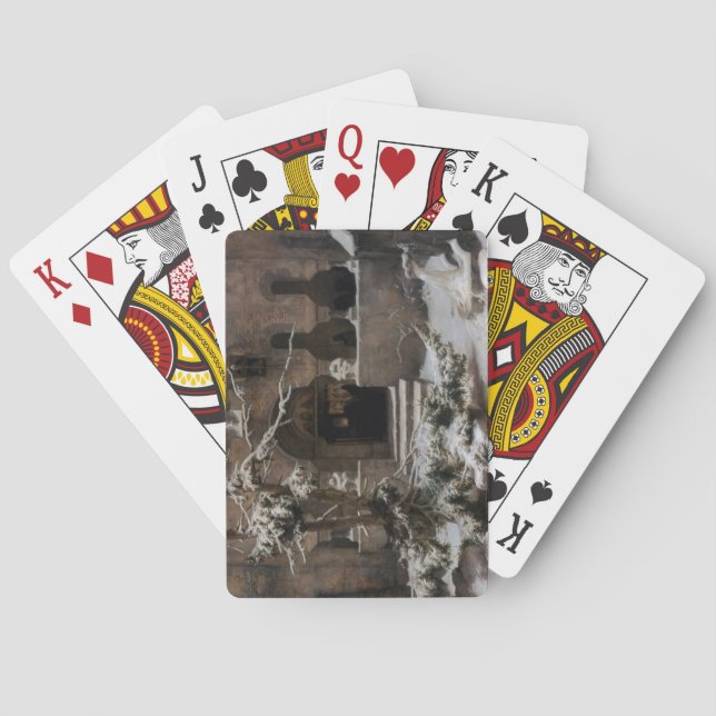 kloster i Winter Snö (av Karl Lessing) Casinokort (Baksidan)
