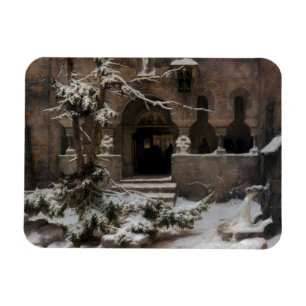 kloster i Winter Snö (av Karl Lessing) Magnet