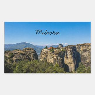 Kloster ovanför klipporna | Meteora Grekland Rektangulärt Klistermärke