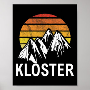 Kloster Swiss Alp Schweiz Ski Resort Snowboard Poster