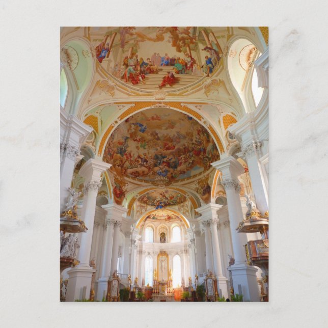 klosterabbey neresheim kyrka vykort (Framsida)