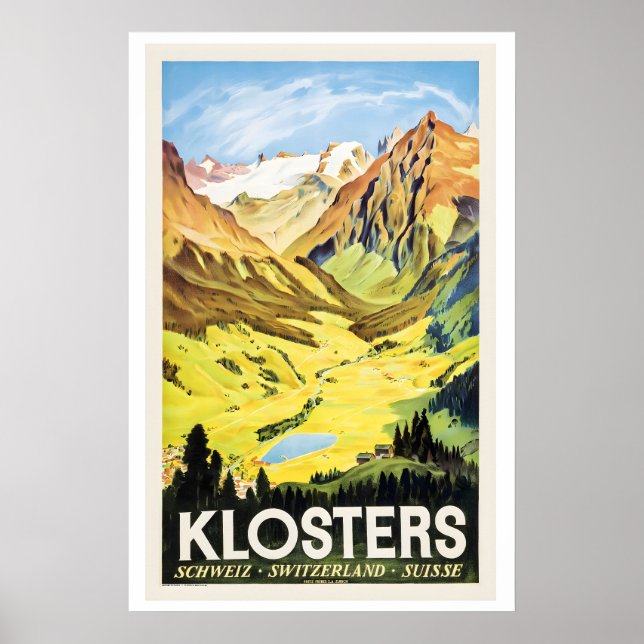 Klosters alpina resortby Graubünden Poster (Framsidan)