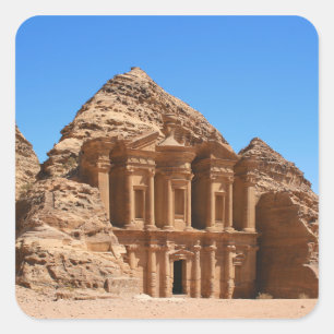 Klostret Petra Jordan Fyrkantigt Klistermärke