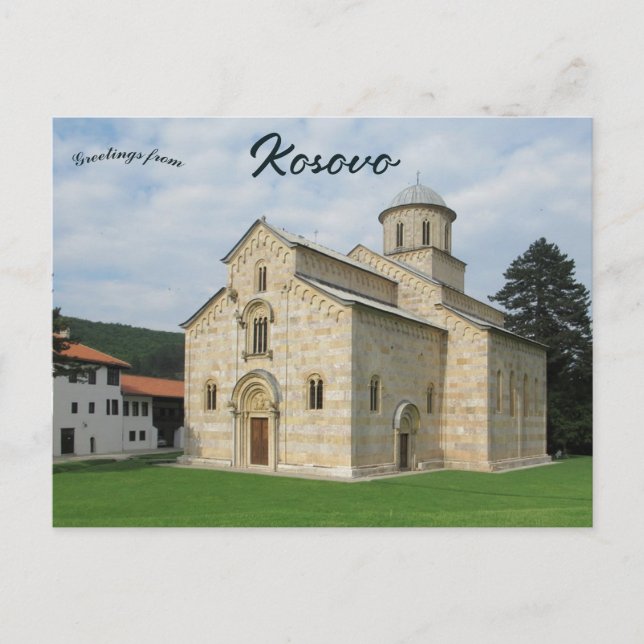 Klostret Visoki Decani nära Peja Kosovo Vykort (Framsida)
