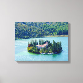 Klostret Visovac i Krka NP - Kroatien Canvastryck